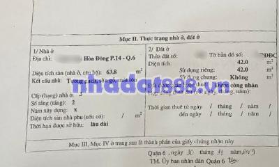 QUẬN 6 – TÂN HOÀ ĐÔNG– CĂN GÓC 2 MẶT THOÁNG